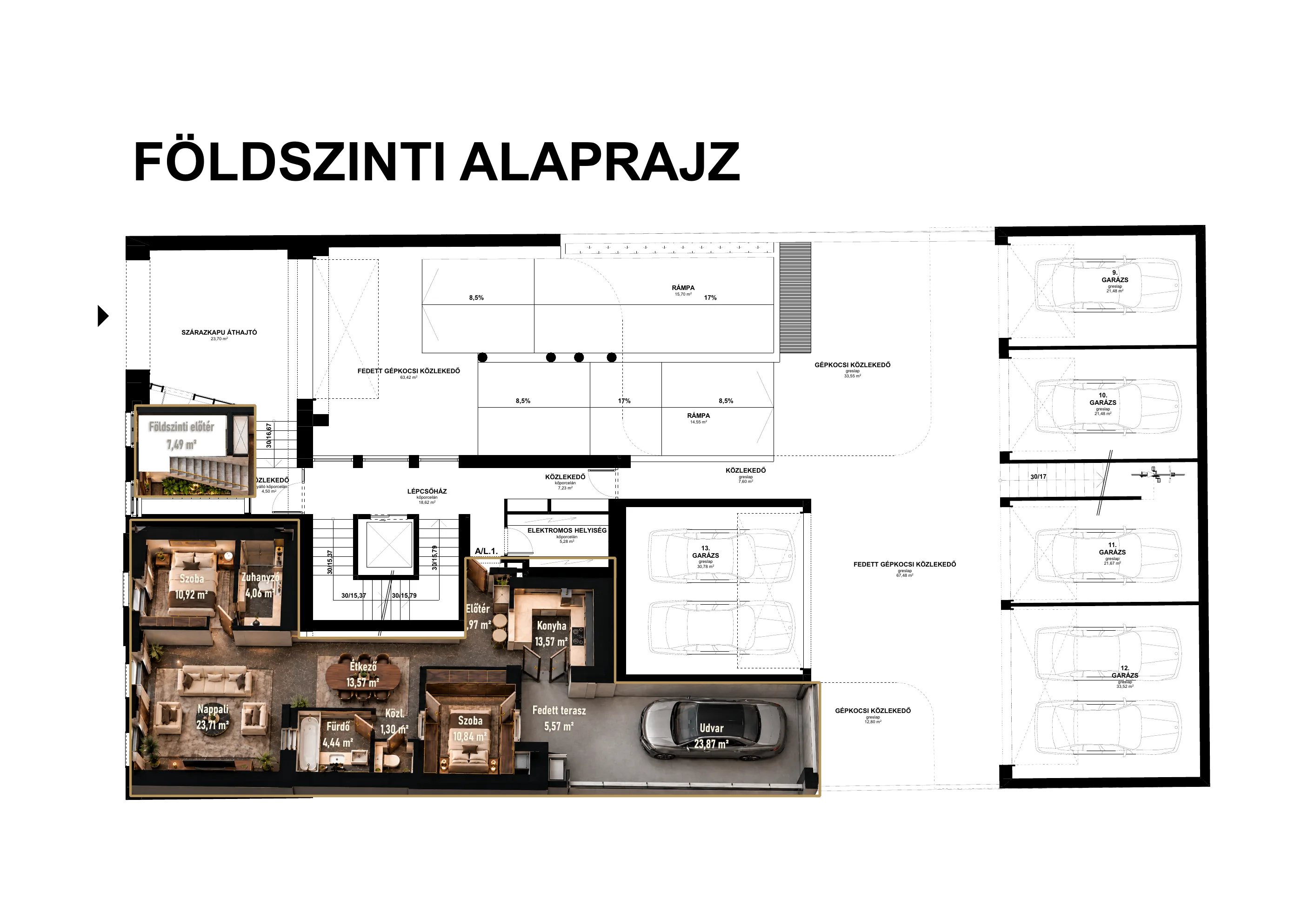 Földszint alaprajza, A/L.1 lakás