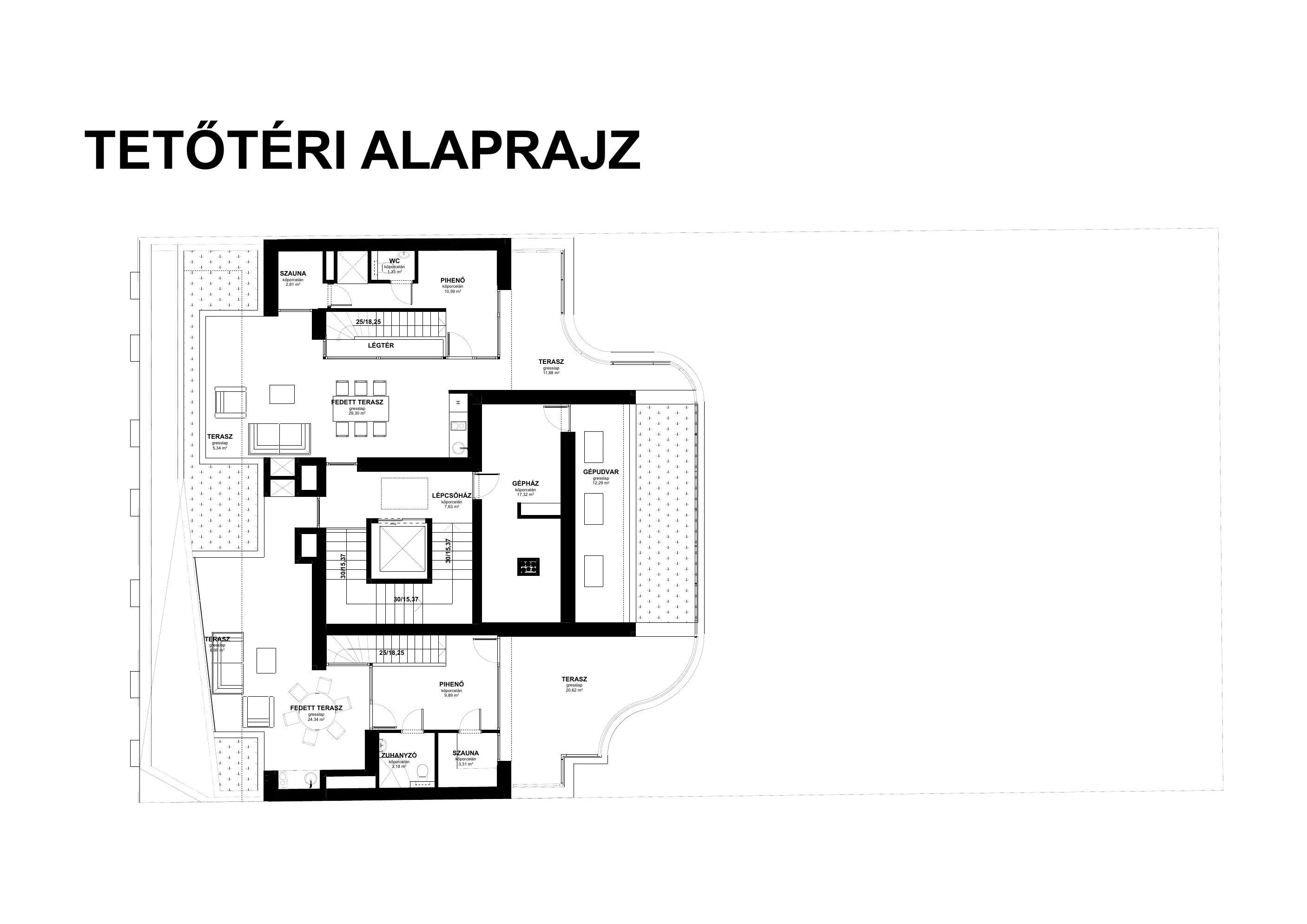 Tetőtér alaprajza